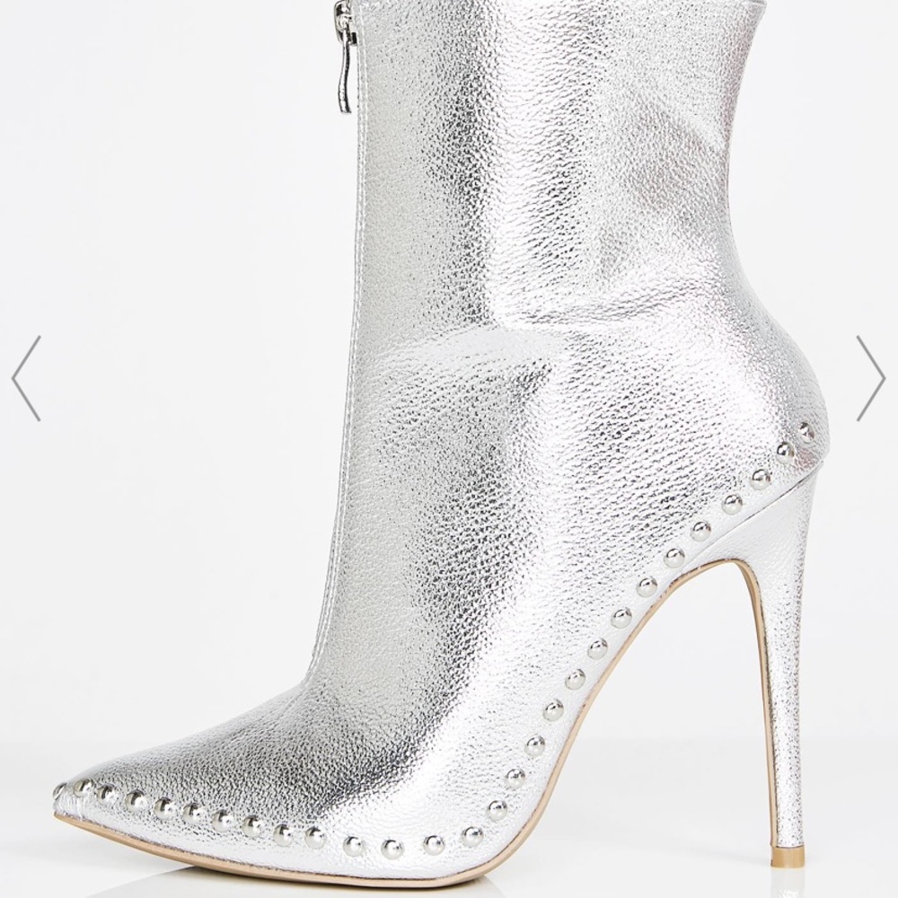 NWT Dolls Kill silver ankle booties - Picture 2 of 5